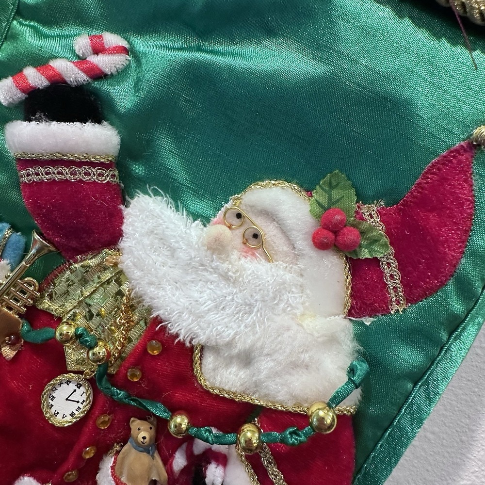 Christmas Stocking Red/green 3D Santa Claus presents,toys,instruments - Picture 3 of 11